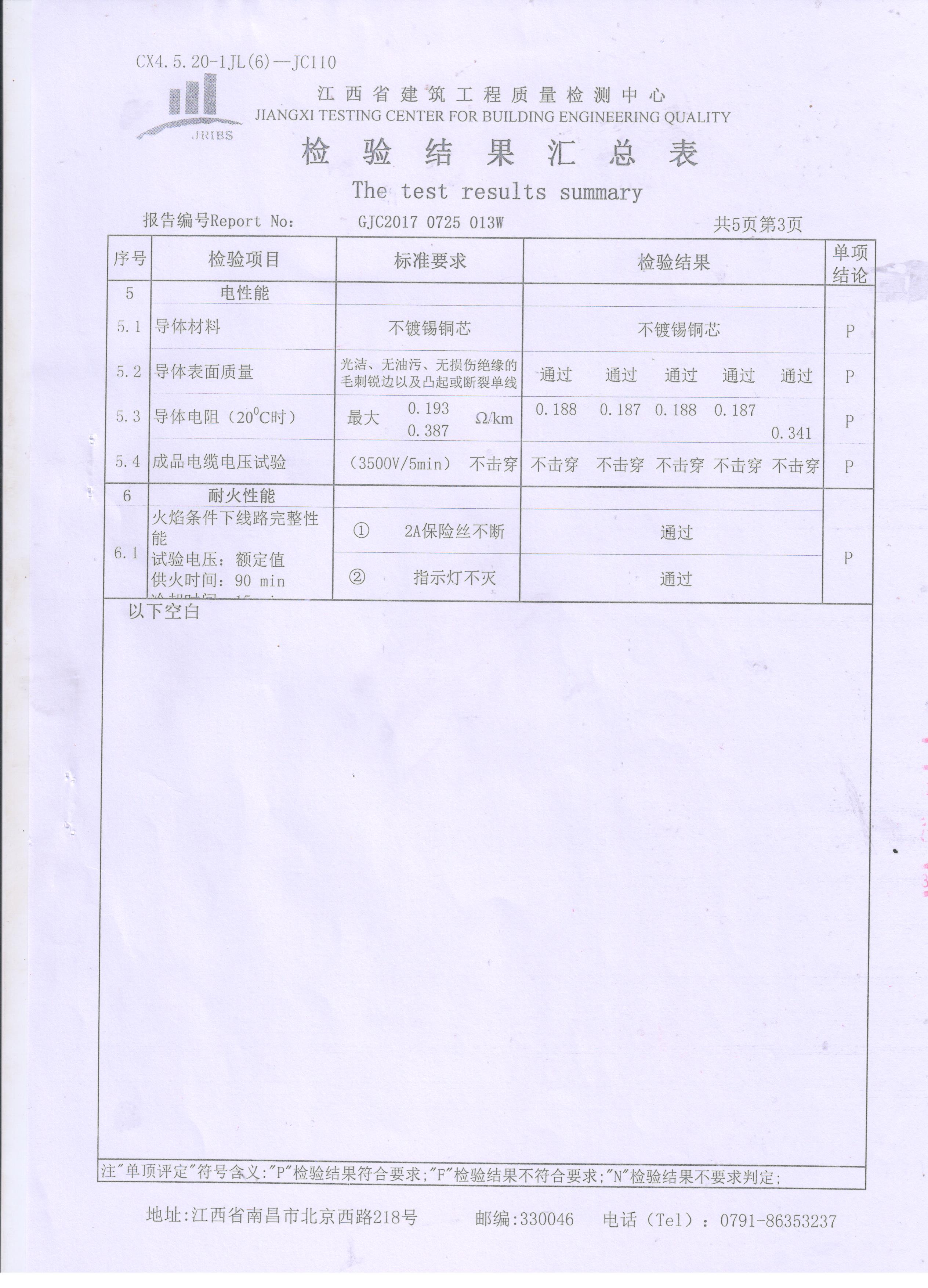 耐火电缆检测报告